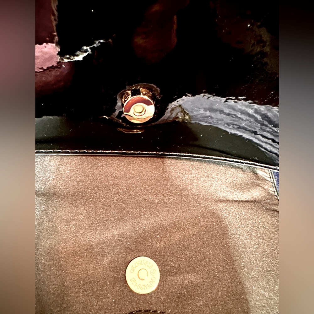 Jimmy Choo Parfums Black Patent tassel bag with gold chain, Excellent Condition - Picture 5 of 6
